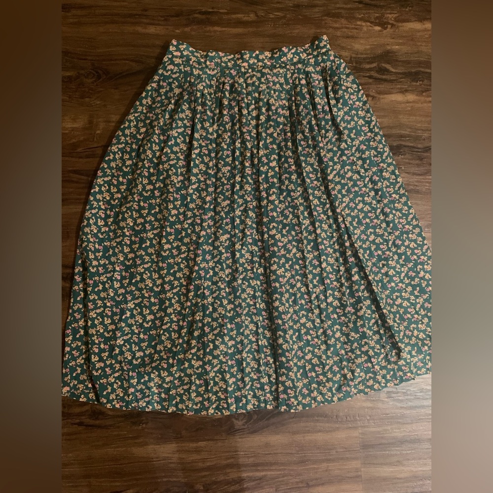 Roolee pleated floral skirt
